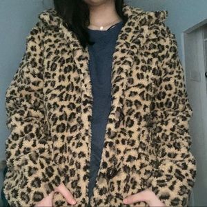 leopard teddy style jacket